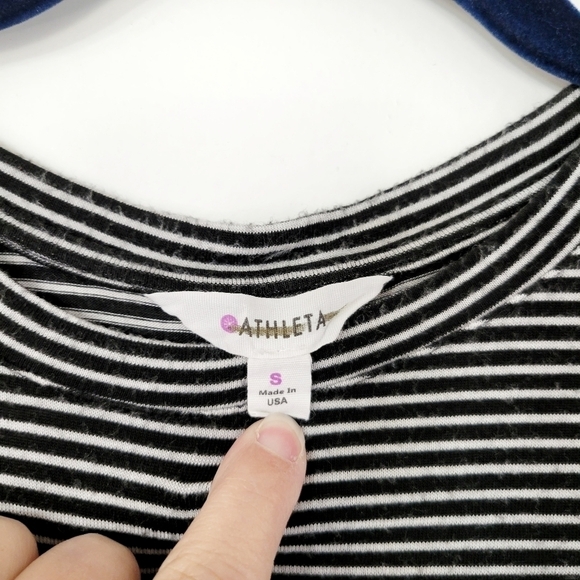 Athleta Black and White Striped Long Sleeve Top Size Small - Picture 7 of 9